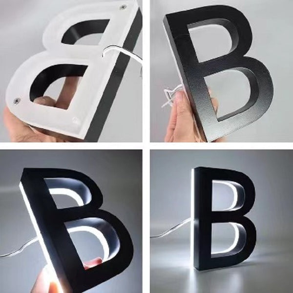 Led House Numbers, Metal LED Office Room Number, Waterproof Indoor Outdoor Luminous Letter Address number for Home Hotel Door Stainless Steel Number